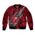 Polynesian Samoa Sleeve Zip Bomber Jacket with Coat Of Arms Claws Style - Red LT6 Unisex Red - Polynesian Pride