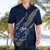 Polynesian Samoa Hawaiian Shirt with Coat Of Arms Claws Style - Blue LT6 - Polynesian Pride