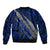 Polynesian Samoa Sleeve Zip Bomber Jacket with Coat Of Arms Claws Style - Blue LT6 - Polynesian Pride