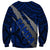 Polynesian Samoa Sweatshirt with Coat Of Arms Claws Style - Blue LT6 - Polynesian Pride