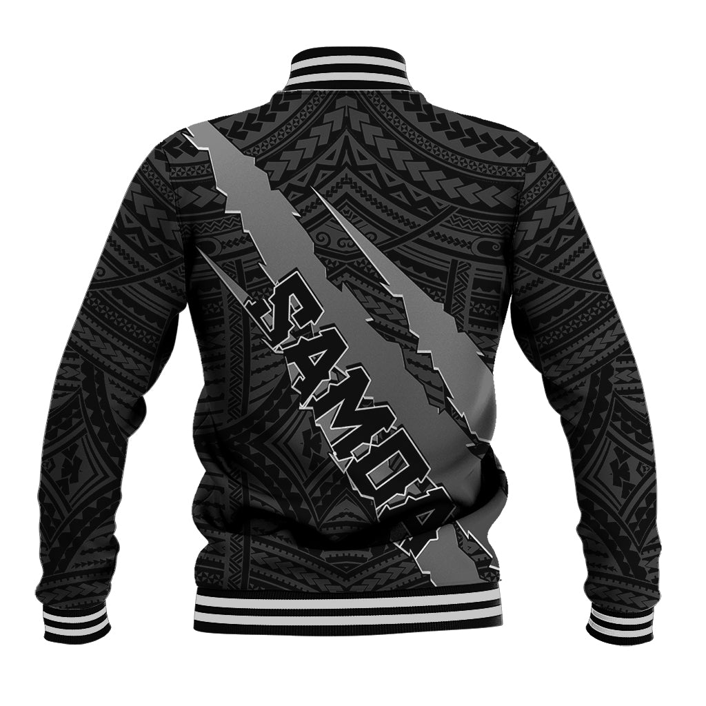 Polynesian Samoa Baseball Jacket with Coat Of Arms Claws Style - Black LT6 - Polynesian Pride