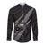 Polynesian Samoa Long Sleeve Button Shirt with Coat Of Arms Claws Style - Black LT6 Unisex Black - Polynesian Pride