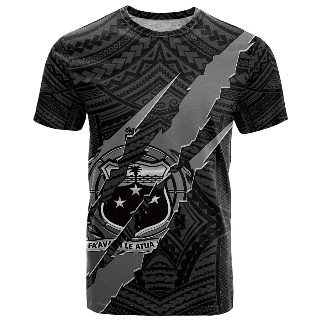 Polynesian Samoa T Shirt with Coat Of Arms Claws Style Black LT6 Black - Polynesian Pride