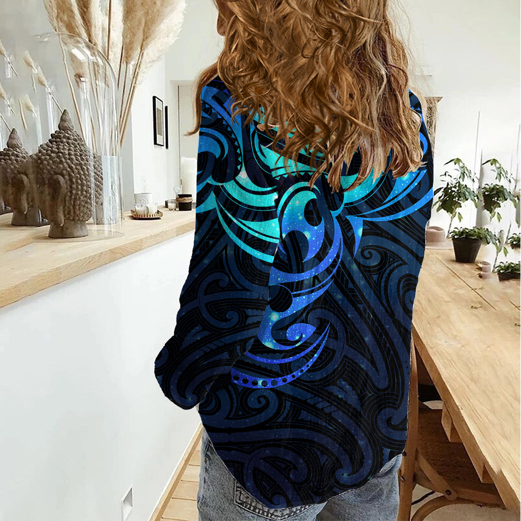 Matariki New Zealand Women Casual Shirt Maori New Year Galaxy Sky Blue LT6 - Polynesian Pride