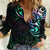 Matariki New Zealand Women Casual Shirt Maori New Year Galaxy Sky Green LT6 Female Green - Polynesian Pride