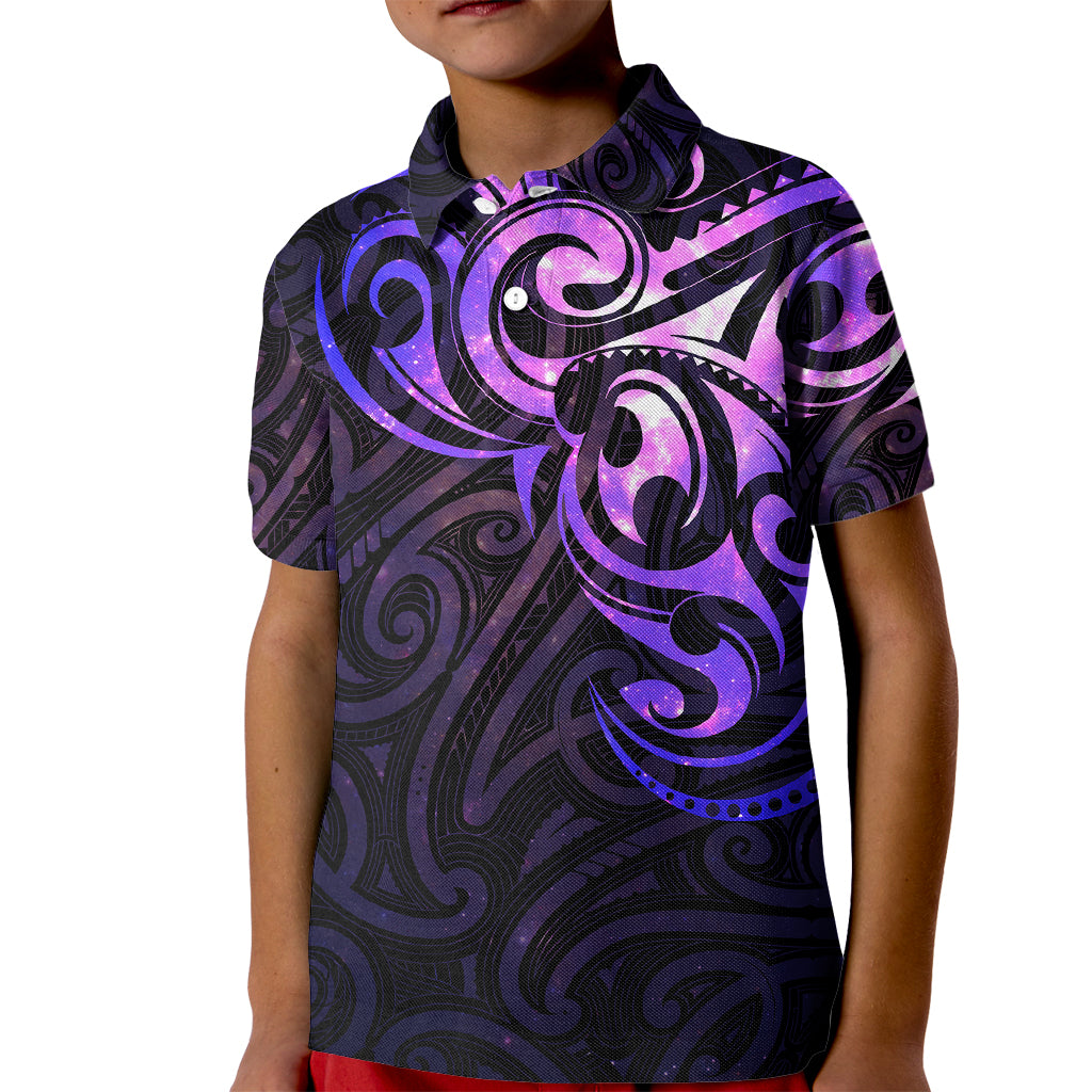 New Zealand Kid Polo Shirt Maori Matariki Galaxy Sky Purple LT6 Kid Purple - Polynesian Pride