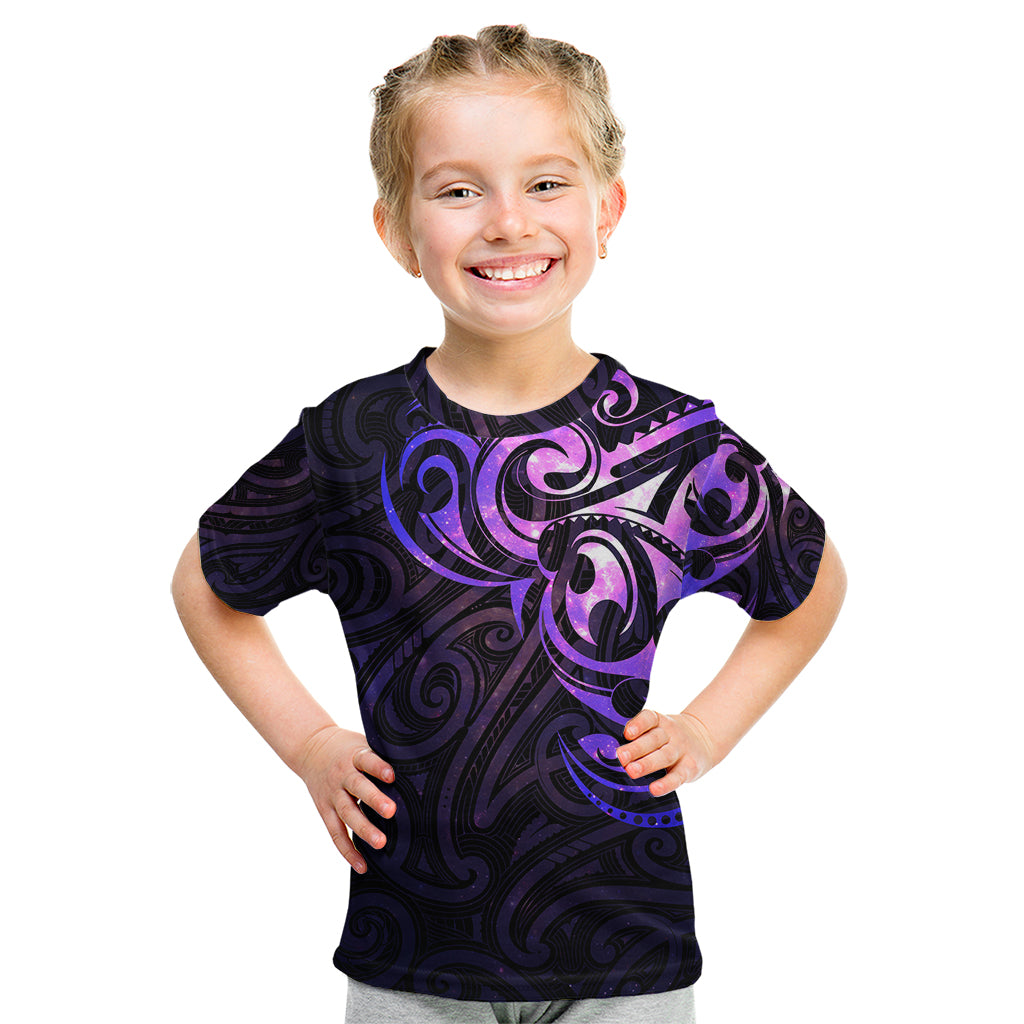 New Zealand Kid T Shirt Maori Matariki Galaxy Sky Purple LT6 Purple - Polynesian Pride