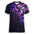 New Zealand Women V Neck T Shirt Maori Matariki Galaxy Sky Purple LT6 Female Purple - Polynesian Pride