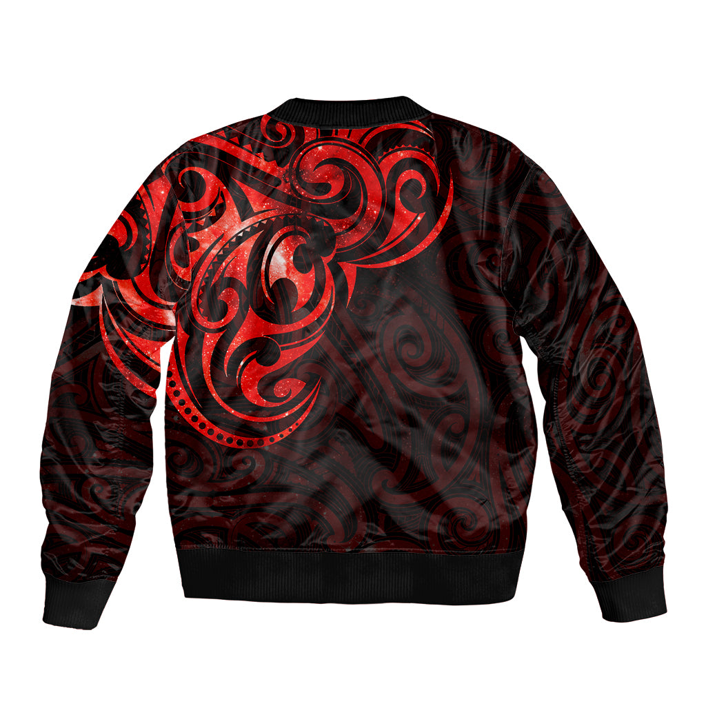 New Zealand Bomber Jacket Maori Matariki Galaxy Sky Red LT6 - Polynesian Pride