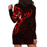 New Zealand Hoodie Dress Maori Matariki Galaxy Sky Red LT6 - Polynesian Pride