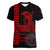 Custom Hawaii Women V Neck T Shirt King Kamehameha Day - Red LT6 Female Red - Polynesian Pride
