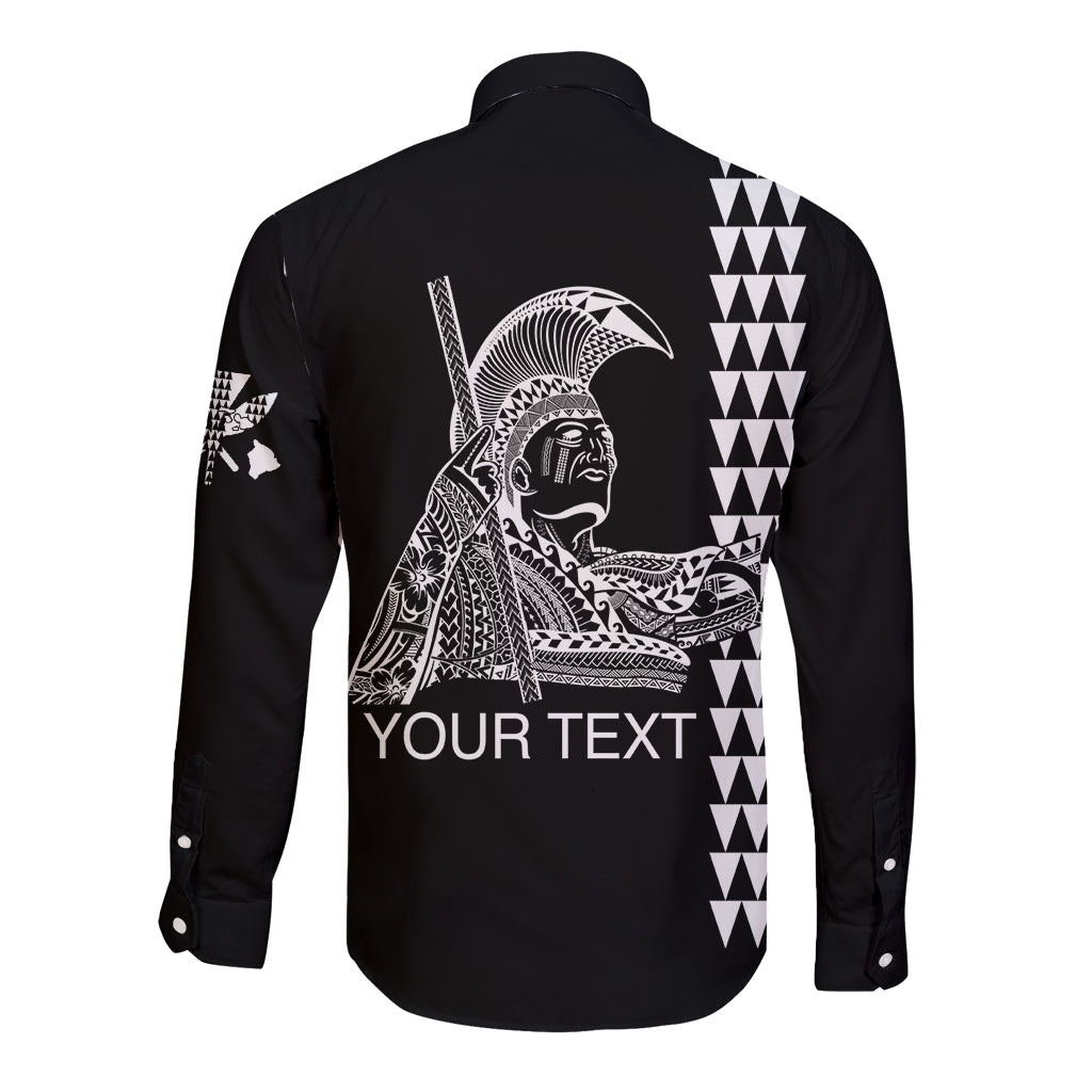 Custom Hawaii Long Sleeve Button Shirt King Kamehameha Day - White LT6 - Polynesian Pride