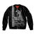 Custom Hawaii Sleeve Zip Bomber Jacket King Kamehameha Day - White LT6 Unisex White - Polynesian Pride