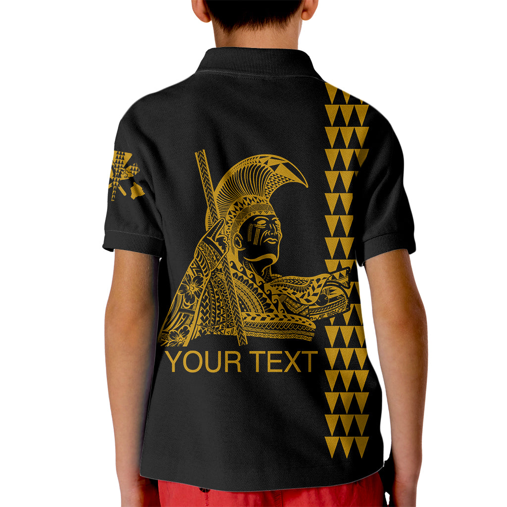 Custom Hawaii Kid Polo Shirt King Kamehameha Day - Gold LT6 - Polynesian Pride