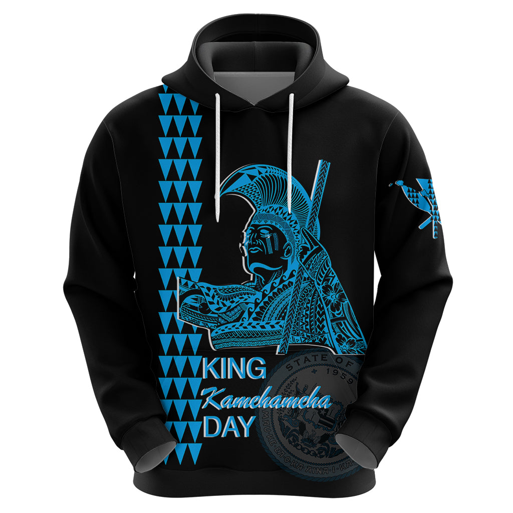 Custom Hawaii Hoodie King Kamehameha Day Blue LT6 - Polynesian Pride