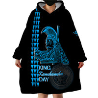 Custom Hawaii Wearable Blanket Hoodie King Kamehameha Day - Blue LT6 - Polynesian Pride