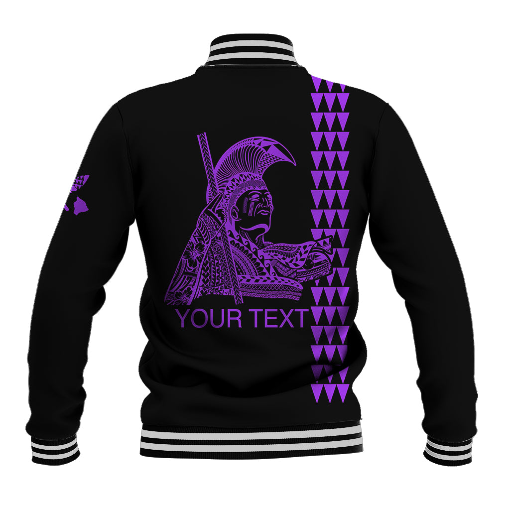 Custom Hawaii Baseball Jacket King Kamehameha Day - Purple LT6 - Polynesian Pride
