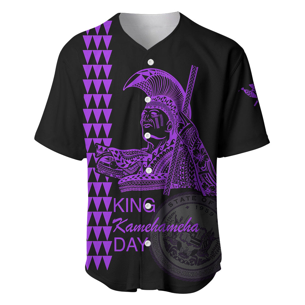 Custom Hawaii Baseball Jersey King Kamehameha Day - Purple LT6 Purple - Polynesian Pride