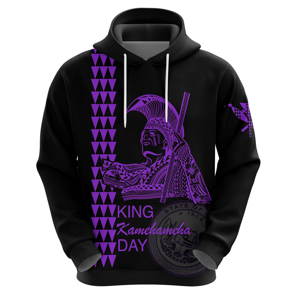 Custom Hawaii Hoodie King Kamehameha Day Purple LT6 - Polynesian Pride