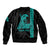 Custom Hawaii Sleeve Zip Bomber Jacket King Kamehameha Day - Green LT6 - Polynesian Pride