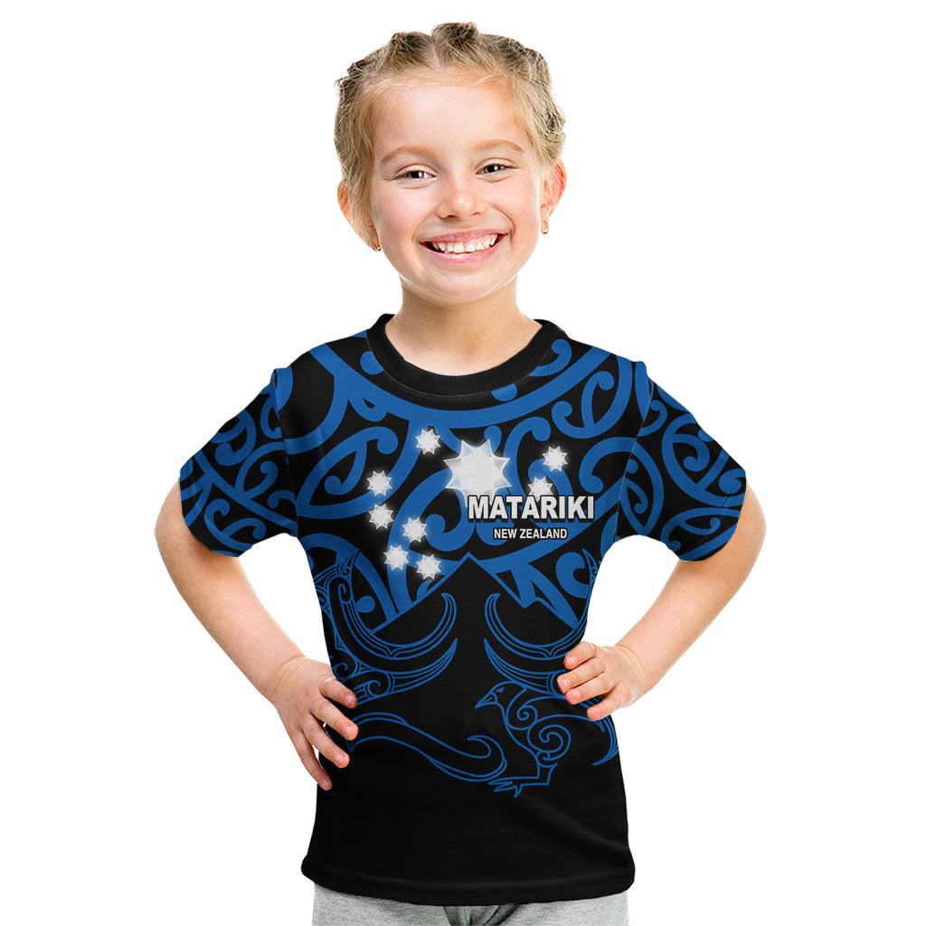 Matariki New Zealand Kid T Shirt Maori New Year Blue LT6 Blue - Polynesian Pride