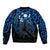 Matariki New Zealand Sleeve Zip Bomber Jacket Maori New Year Blue LT6 - Polynesian Pride