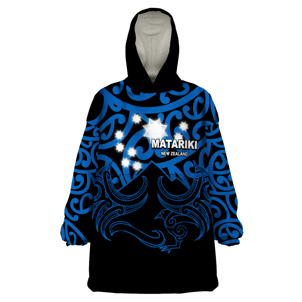 Matariki New Zealand Wearable Blanket Hoodie Maori New Year Blue LT6 One Size Blue - Polynesian Pride