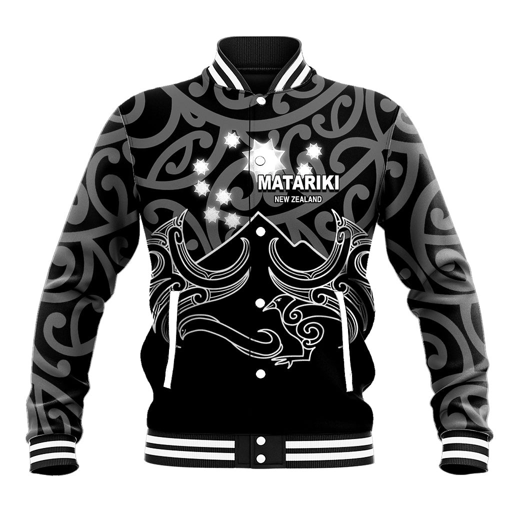 Matariki New Zealand Baseball Jacket Maori New Year White LT6 Unisex White - Polynesian Pride