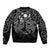 Matariki New Zealand Sleeve Zip Bomber Jacket Maori New Year White LT6 - Polynesian Pride