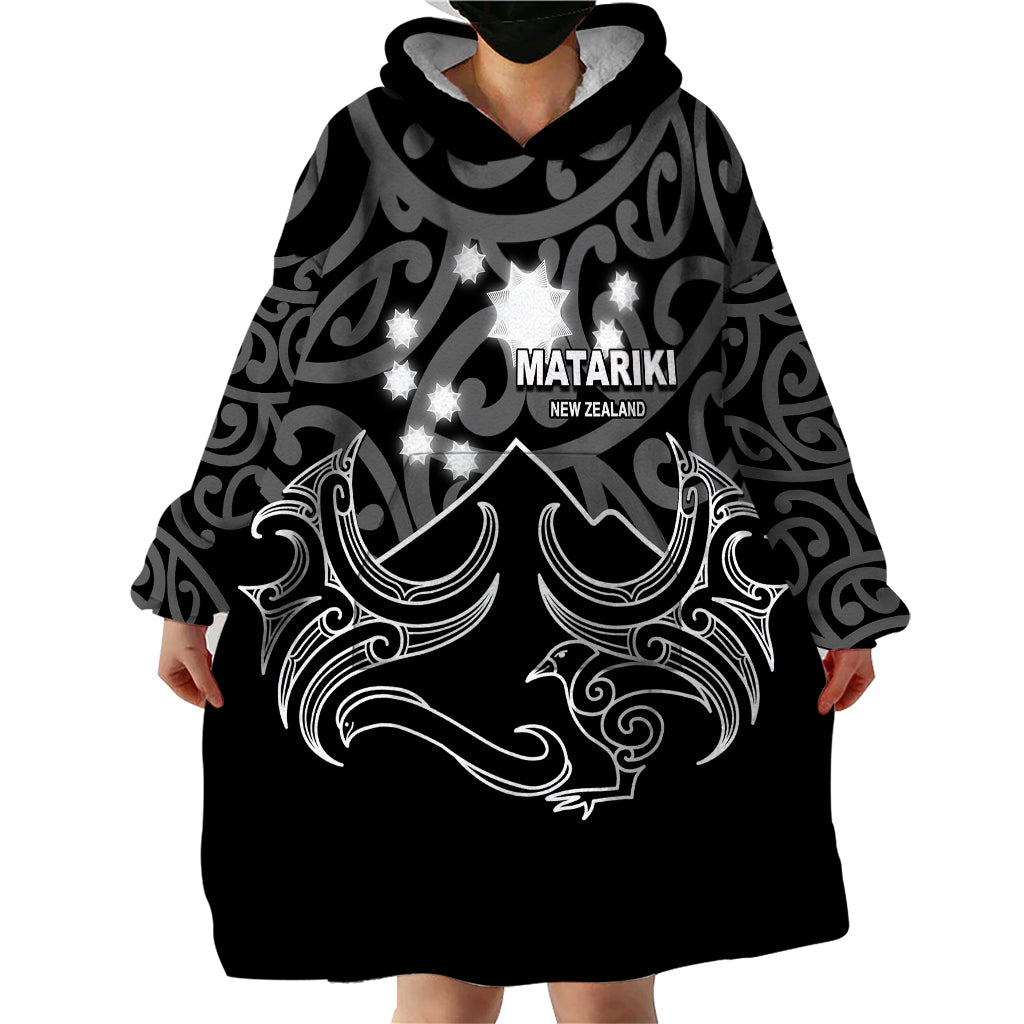 Matariki New Zealand Wearable Blanket Hoodie Maori New Year White LT6 - Polynesian Pride