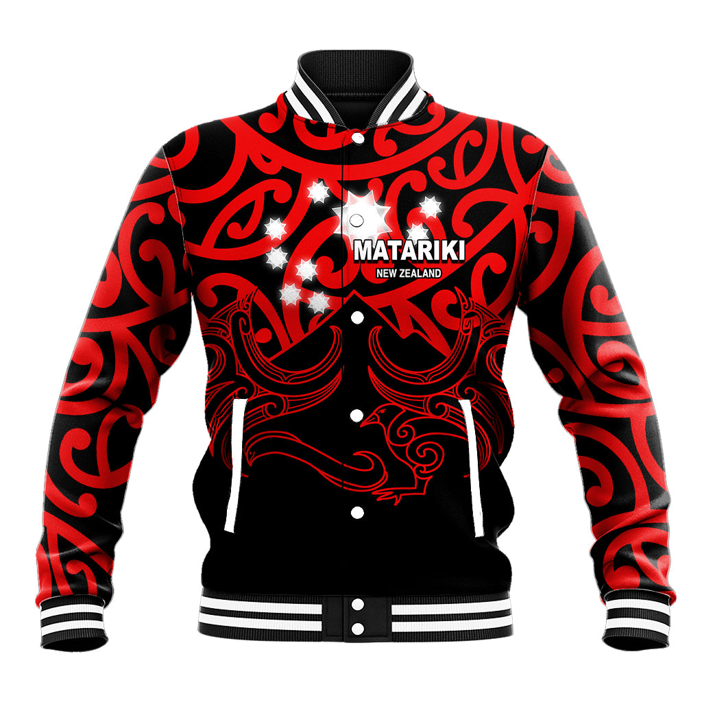 Matariki New Zealand Baseball Jacket Maori New Year Red LT6 Unisex Red - Polynesian Pride