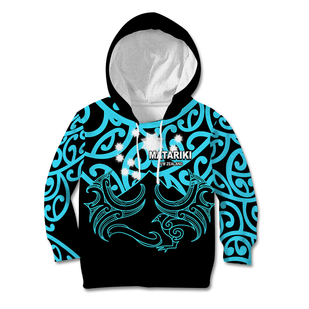 Matariki New Zealand Kid Hoodie Maori New Year Light Blue LT6 Hoodie Blue - Polynesian Pride