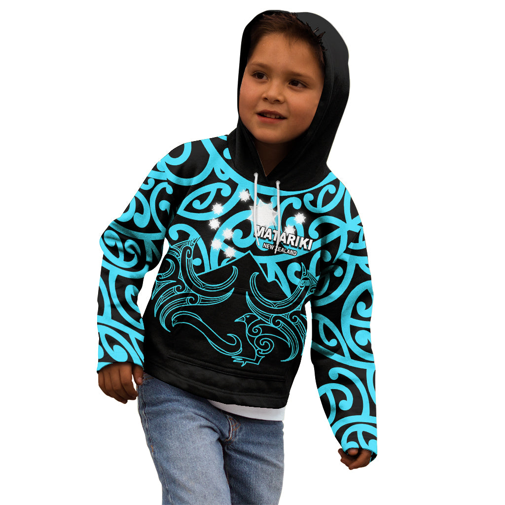 Matariki New Zealand Kid Hoodie Maori New Year Light Blue LT6 - Polynesian Pride