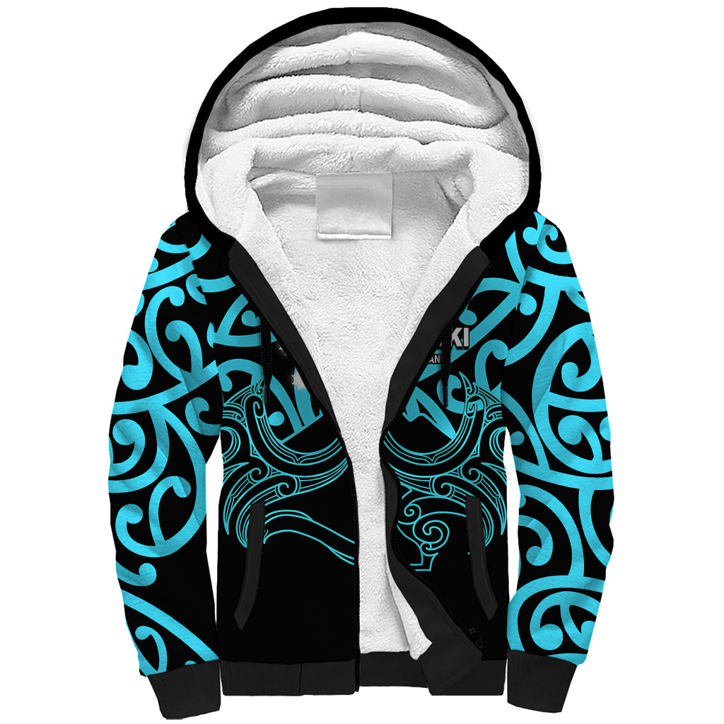 Matariki New Zealand Sherpa Hoodie Maori New Year Light Blue LT6 Unisex Blue - Polynesian Pride