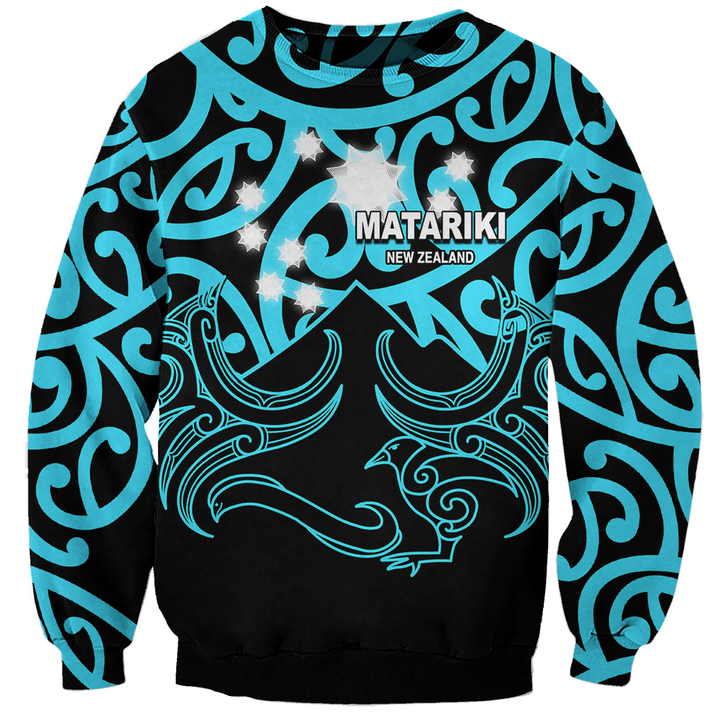 Matariki New Zealand Sweatshirt Maori New Year Light Blue LT6 Unisex Blue - Polynesian Pride