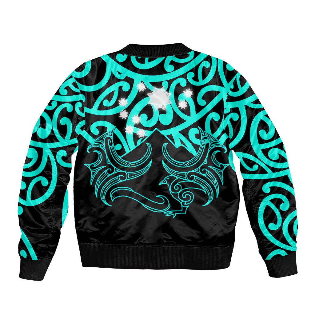 Matariki New Zealand Bomber Jacket Maori New Year Turquoise LT6 - Polynesian Pride