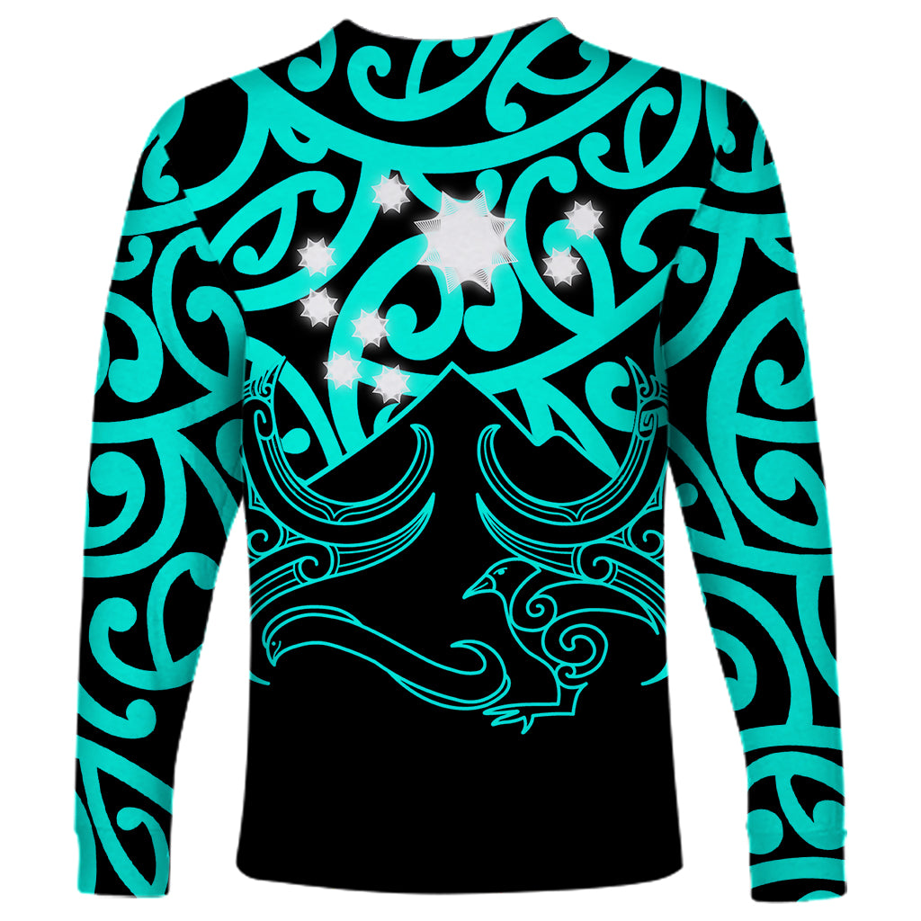 Matariki New Zealand Long Sleeve Shirt Maori New Year Turquoise LT6 - Polynesian Pride