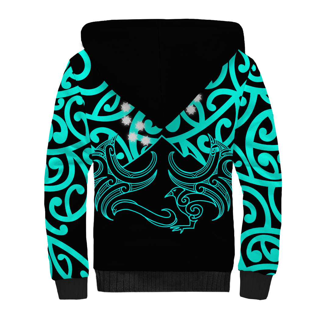 Matariki New Zealand Sherpa Hoodie Maori New Year Turquoise LT6 - Polynesian Pride
