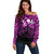 Matariki New Zealand Off Shoulder Sweater Maori New Year Purple LT6 Women Purple - Polynesian Pride