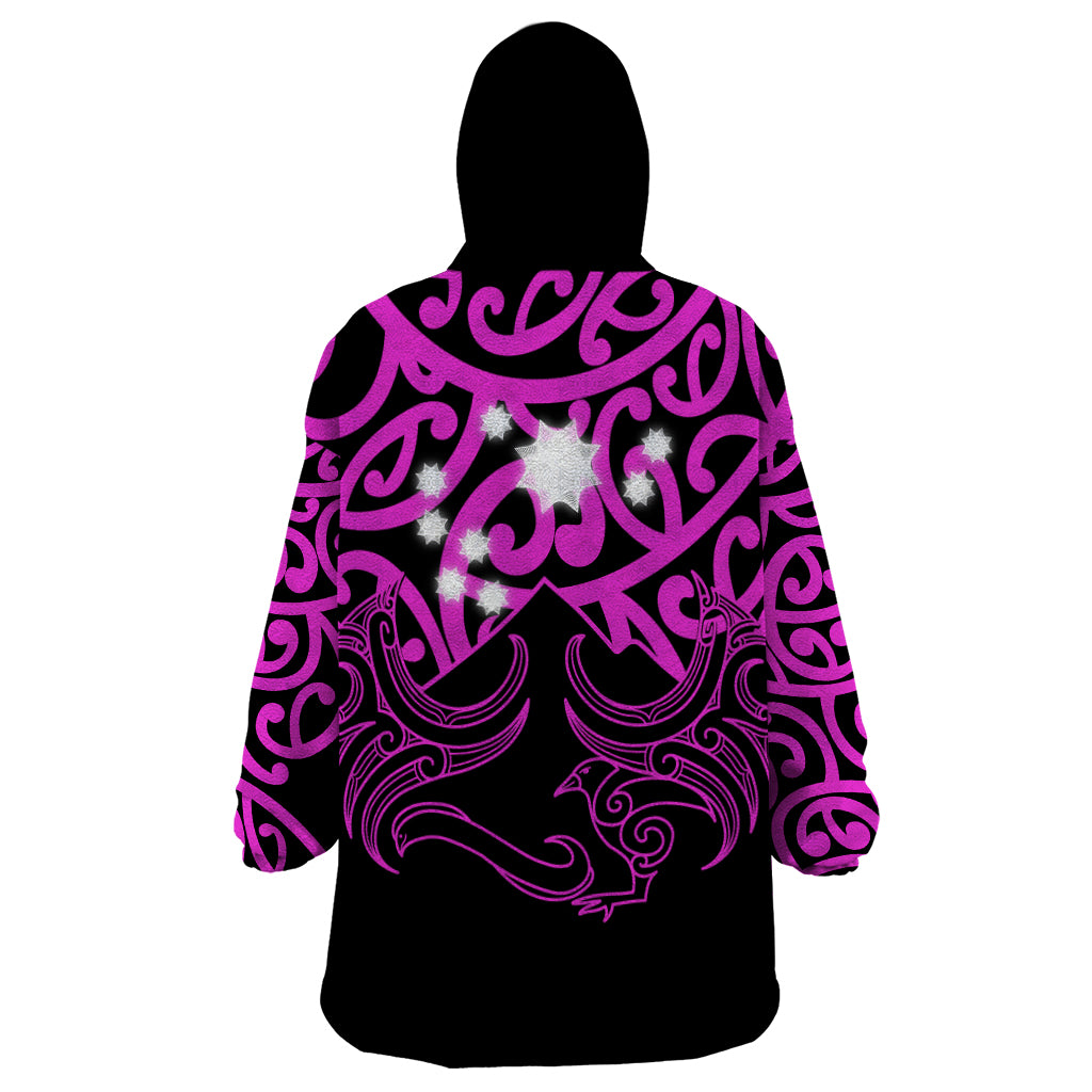 Matariki New Zealand Wearable Blanket Hoodie Maori New Year Purple LT6 - Polynesian Pride