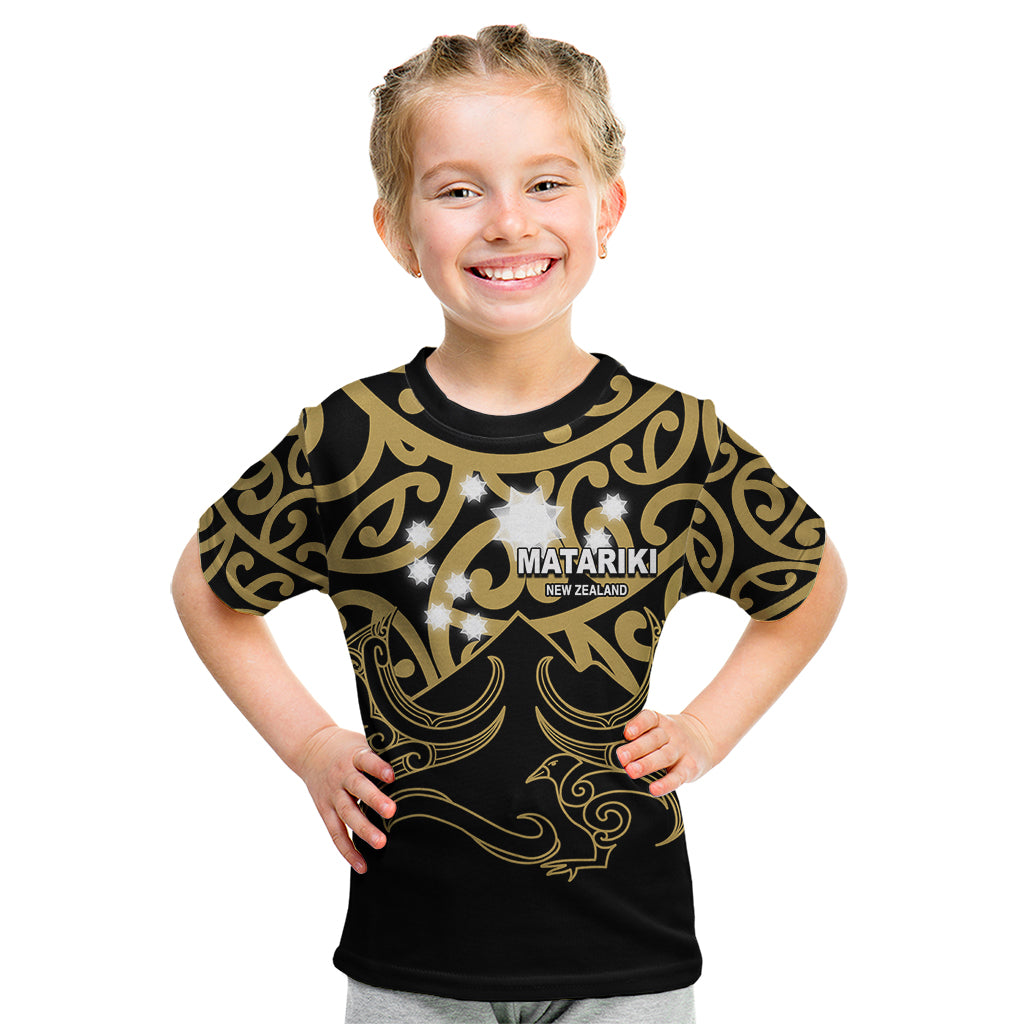 Matariki New Zealand Kid T Shirt Maori New Year Gold LT6 Gold - Polynesian Pride