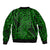 New Zealand Bomber Jacket Maori Pattern Green LT6 - Polynesian Pride
