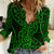 New Zealand Women Casual Shirt Maori Pattern Green LT6 Female Green - Polynesian Pride