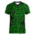 New Zealand Women V Neck T Shirt Maori Pattern Green LT6 Female Green - Polynesian Pride