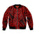 New Zealand Bomber Jacket Maori Pattern Red LT6 Unisex Red - Polynesian Pride