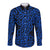 New Zealand Long Sleeve Button Shirt Maori Pattern Blue LT6 Unisex Blue - Polynesian Pride