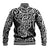 New Zealand Baseball Jacket Maori Pattern White LT6 - Polynesian Pride