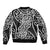 New Zealand Sleeve Zip Bomber Jacket Maori Pattern White LT6 - Polynesian Pride