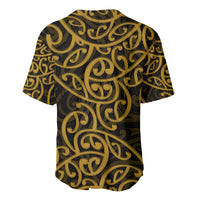 New Zealand Baseball Jersey Maori Pattern Gold LT6 - Polynesian Pride