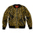 New Zealand Bomber Jacket Maori Pattern Gold LT6 Unisex Gold - Polynesian Pride